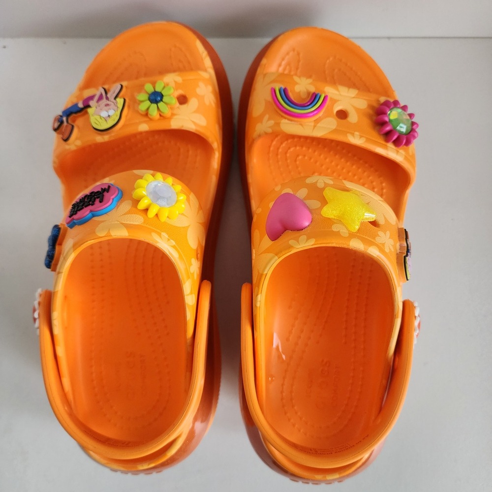Crocs Disney 2024 Lizzie McGuire Mega Crush Sandals Orange Platform Women 6 RARE - Picture 8 of 11
